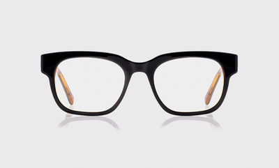 00 - Milky Black, Grey, and Amber Layered Front and Temples / Average / Readers / 0.00