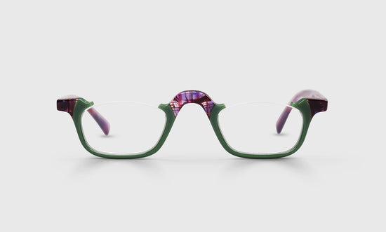 17 - Hunter Green Front with Purple Crystal Temples