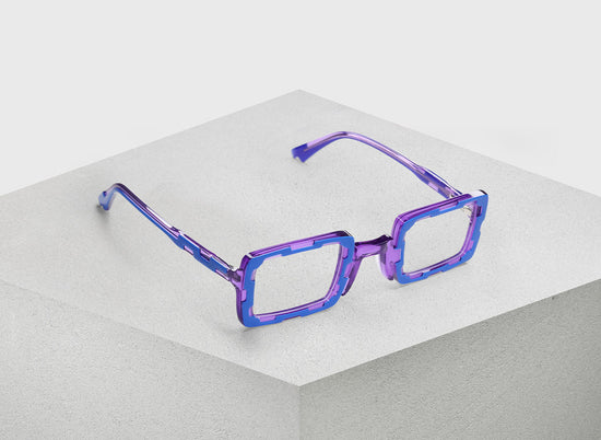 15 - Dimensional Cut-Outs of Azure on Top of Crystal Violet
