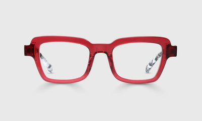 45 - Magenta Crystal Front and Black-White Spotted Temples / Wide / Readers / 0.00