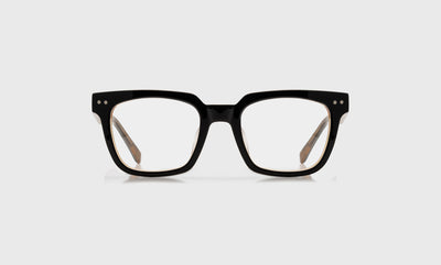 05 - Milky Black, Grey, and Amber Layered Front and Temples / Average / Readers / 0.00