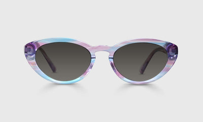 15 - Aqua and Purple Crystal Front and Temples / Wide / Full Lens Reader Sunglasses / 1.00 / .