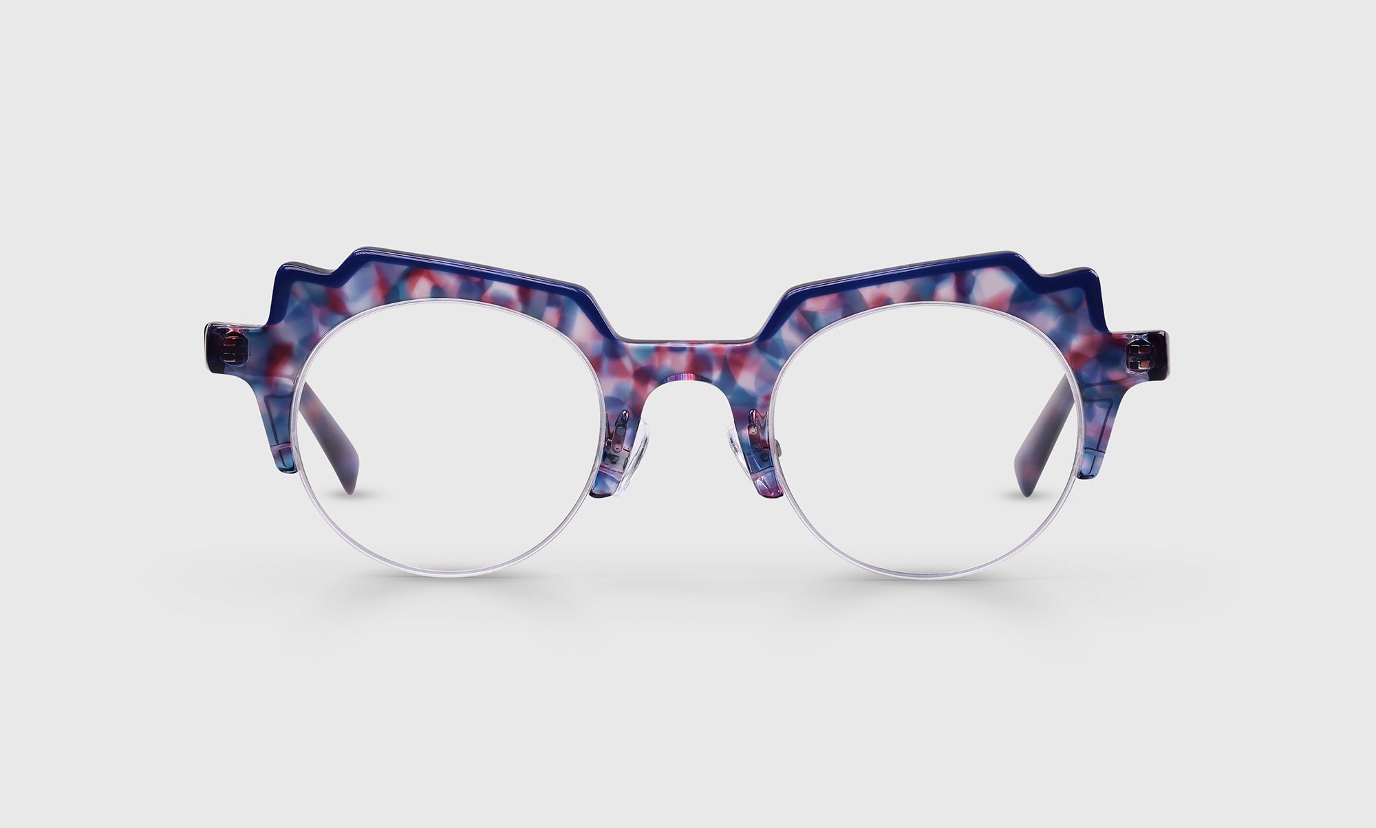 10 | eyebobs High-Low, Half-Rim, Average, Reader, Prescription Glasses, Front Image