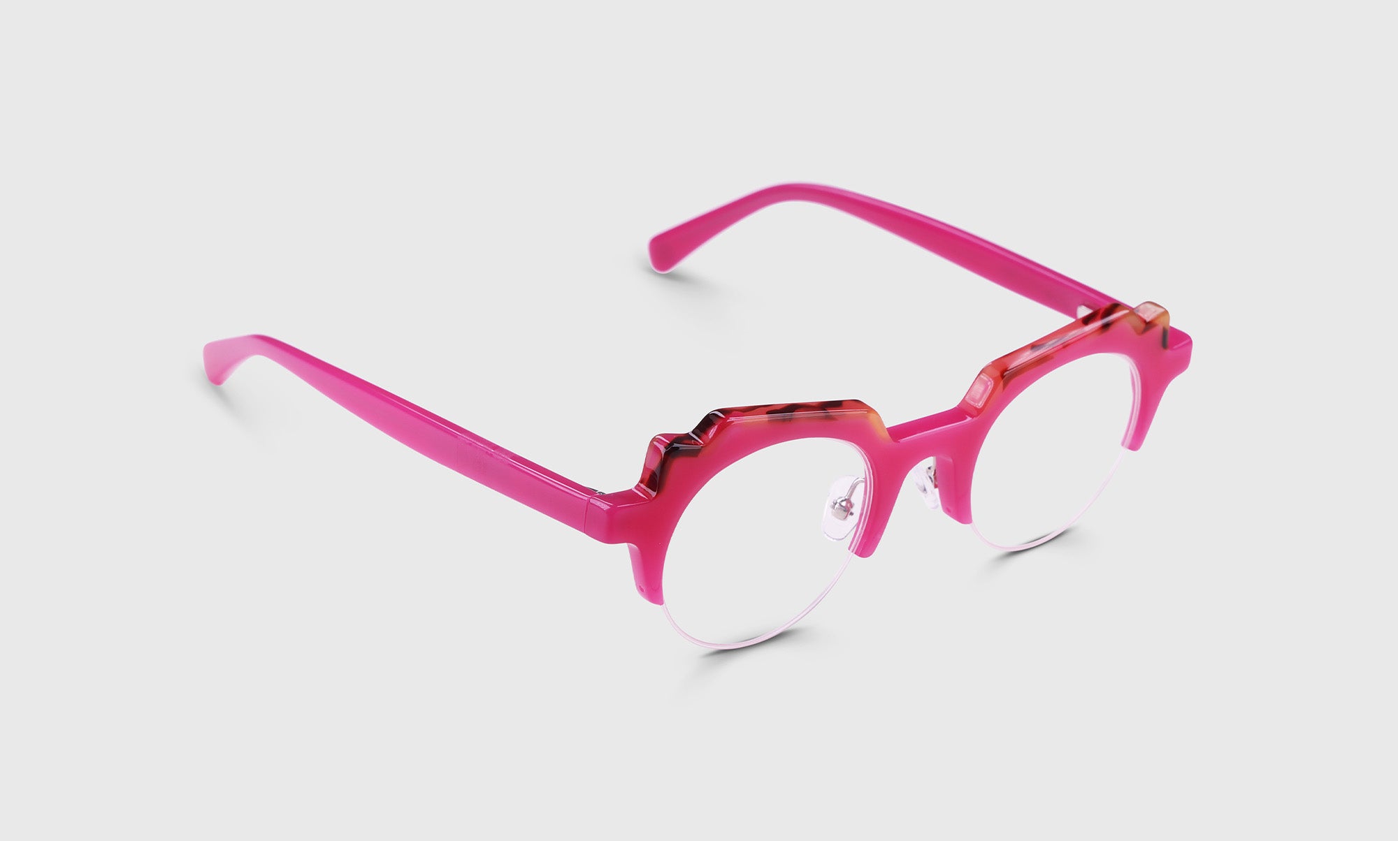 redglassちゃん♡ MEGA WAYFARER Sunglasses in Transparent Pink and Red