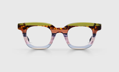 10 - Earth Tone Stripe Front and Blue Grey Temples / Average / Readers / 0.00