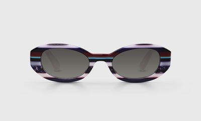 15 - Purple and Fuschia Multi-Stripe Front and Milky White Temples / Average / Full Lens Reader Sunglasses / 1.00 / .