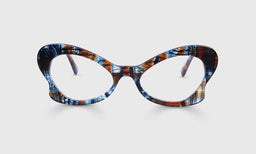Wing It Color 59 - Teal and Brown Plaid Front and Temples reading glasses with italian-designed acetate and scratch resistant lenses