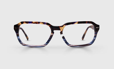 Chilling Worth Color 19 - Tortoise to Blue Stripe Fade Front and Temples