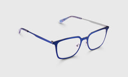 10 | eyebobs Full Metal, Average, Square, Readers, Blue Light, Prescription Glasses, Angle Image