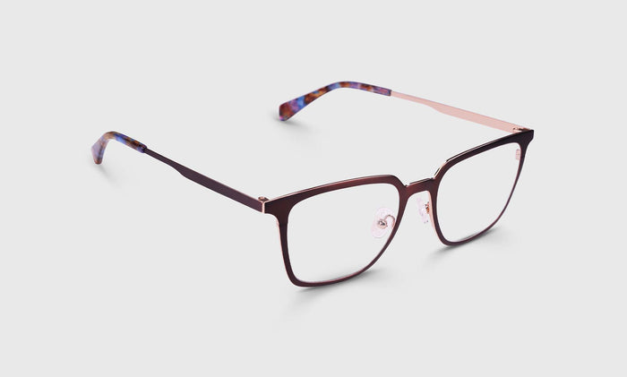  eyebobs Full Metal, Average, Square, Readers, Blue Light, Prescription Glasses, Angle Image