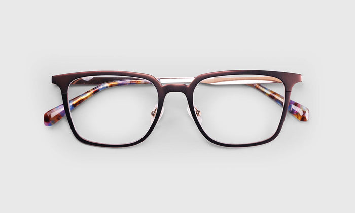  eyebobs Full Metal, Average, Square, Readers, Blue Light, Prescription Glasses, Laydown Image