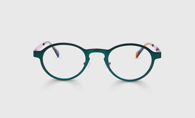 17 - Satin Matte Pine Green Metal Front and Temples / Narrow / Readers / 0.00