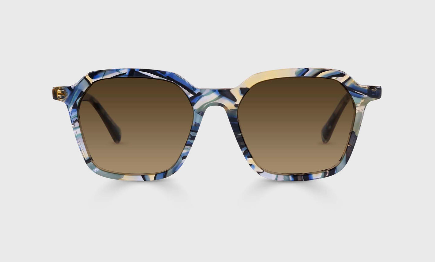 10-pb | eyebobs Four Square, Wide, Square, Reader Sunglasses, Polarized Brown