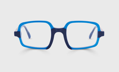 10 - Cornflower Blue Front and Temples with a Navy Bridge / Wide / Readers / 0.00