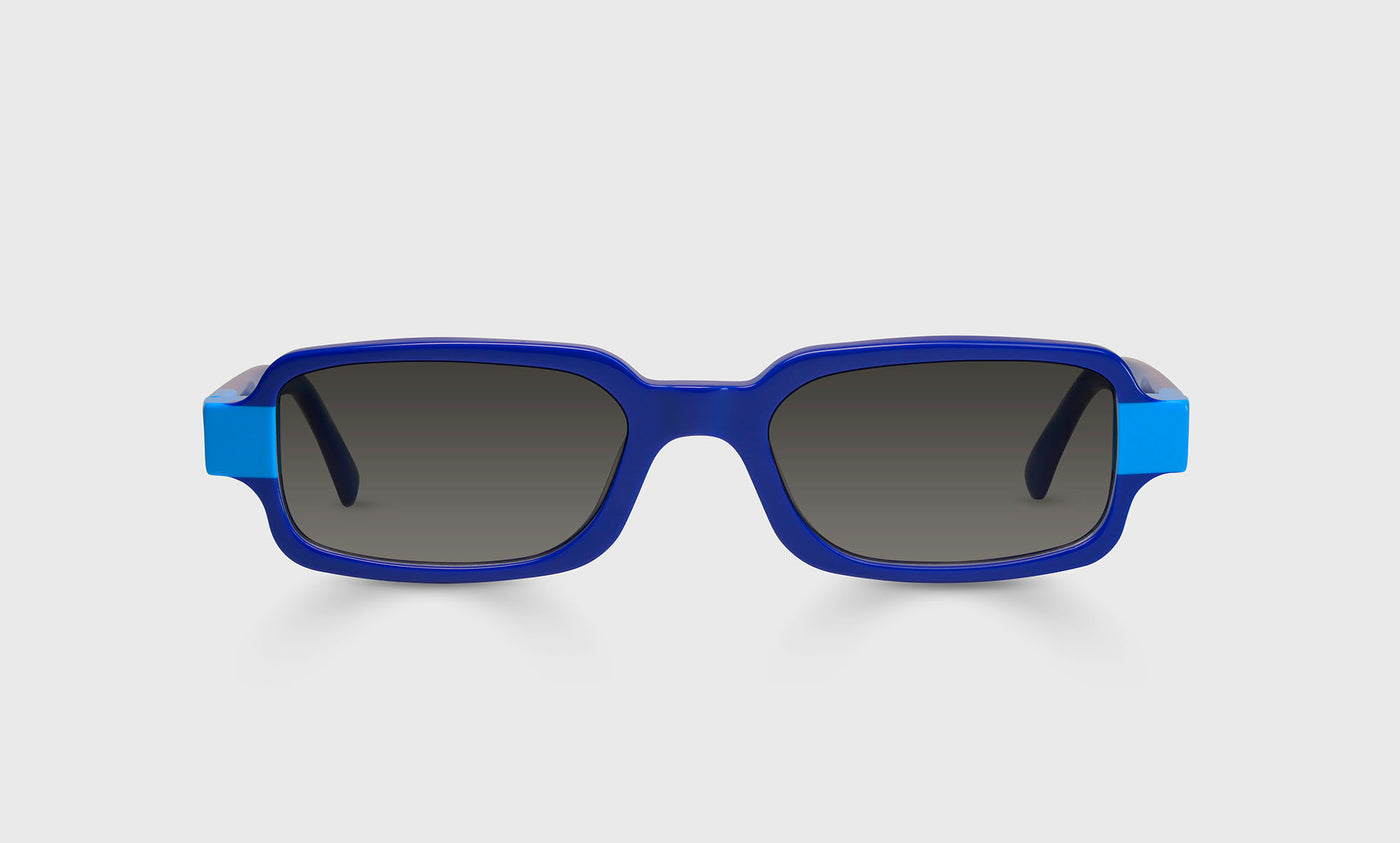 Straight-Edge Color 10 - Royal Blue with Cyan Front and Temples