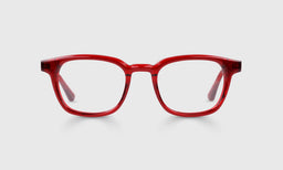 Shareholder Color 01 - Cherry Red Crystal Front and Temples reading glasses crafted with italian-designed acetate and scratch resistant lenses