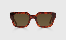 19-pb | Square Off brown polarized sunglass frames on neutral background