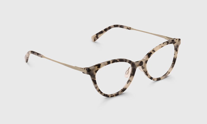 Statuette angle eyeglass frames on neutral background