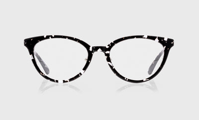 00 - Black and Crystal Clear Tortoise Front with Silver Temples / Wide / Readers / 0.00