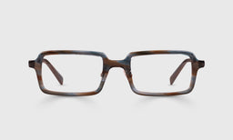 Mogul Color 11 - Blue and Brown Watercolor and Gunmetal Temples