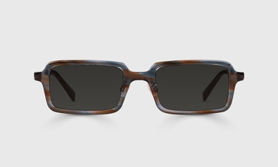 11 - Blue and Brown Watercolor and Gunmetal Temples / Wide / Full Lens Reader Sunglasses / 1.00 / .