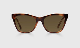 19-pb | Kitten Around polarized brown front eyeglass frame on neutral background