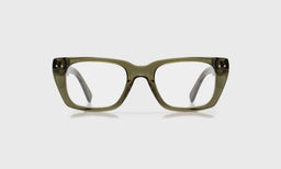 eyebobs cat-eye eyeglasses in Olive Green Crystal, front view