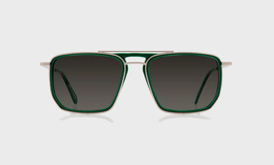 17 - Matte Silver and Hunter Green Front and Temples / Average / Full Lens Reader Sunglasses / 1.00 / .