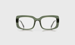 eyebobs bold wide square eyeglasses in Green Crystal, front view