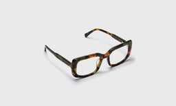 eyebobs bold wide square eyeglasses in teal blue tortoise, angled view showing temples