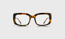 eyebobs bold wide square eyeglasses in teal blue tortoise, front view