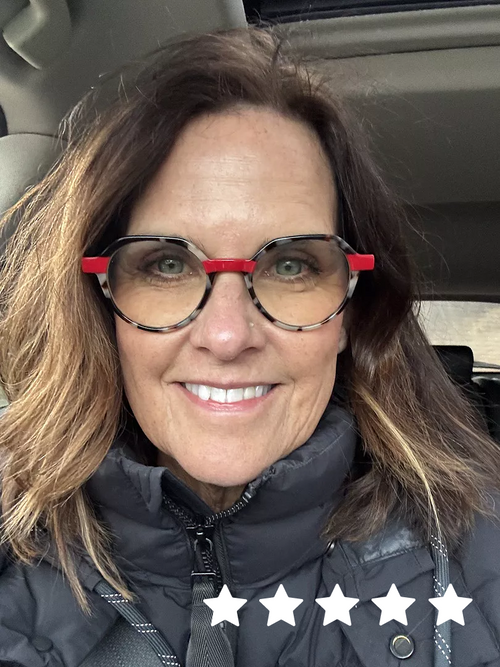 Customer Wearing Cheap Therapy in Vanilla Tortoise