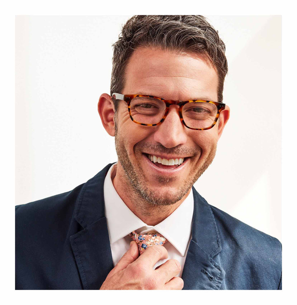 Model Wearing Old Sport in Tortoise