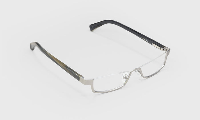 H1_eyebobs premium designer peek performer readers, blue light and prescription glasses in matte silver