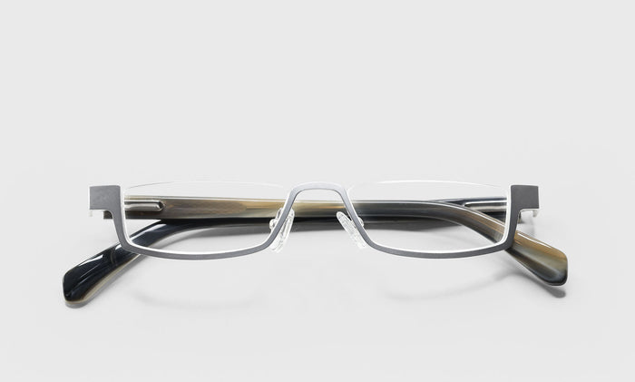 H1_eyebobs premium designer peek performer readers, blue light and prescription glasses in matte silver