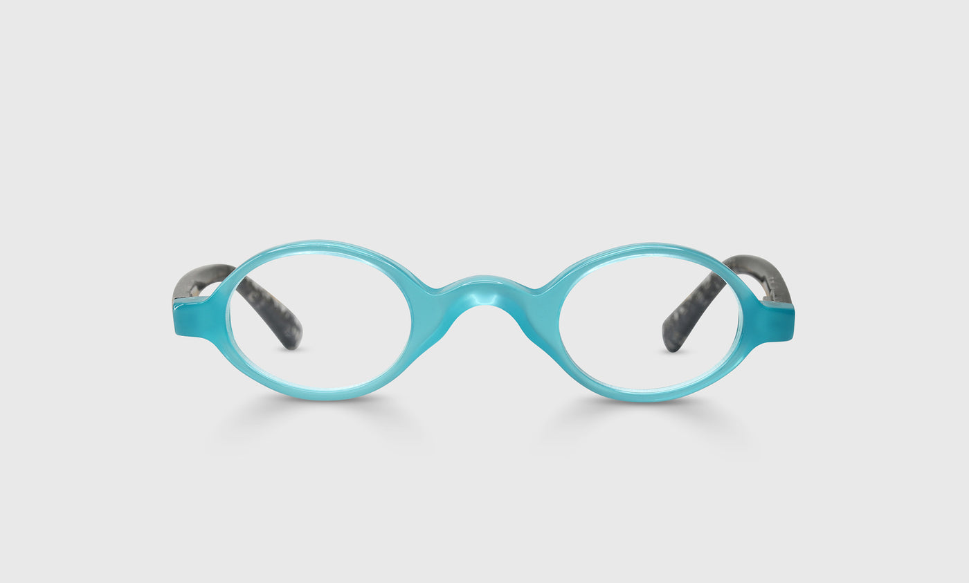 Old Money Color 60 - Turquoise Front and Black with Crystal Fishnet Temples