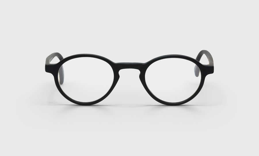00_eyebobs premium designer board stiff readers, blue light and prescription glasses in black matte finish, front