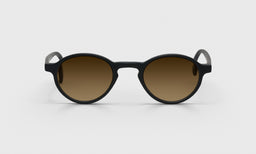 00-pb | eyebobs premium designer board stiff readers, blue light and prescription glasses in black matte finish, polarized brown, front