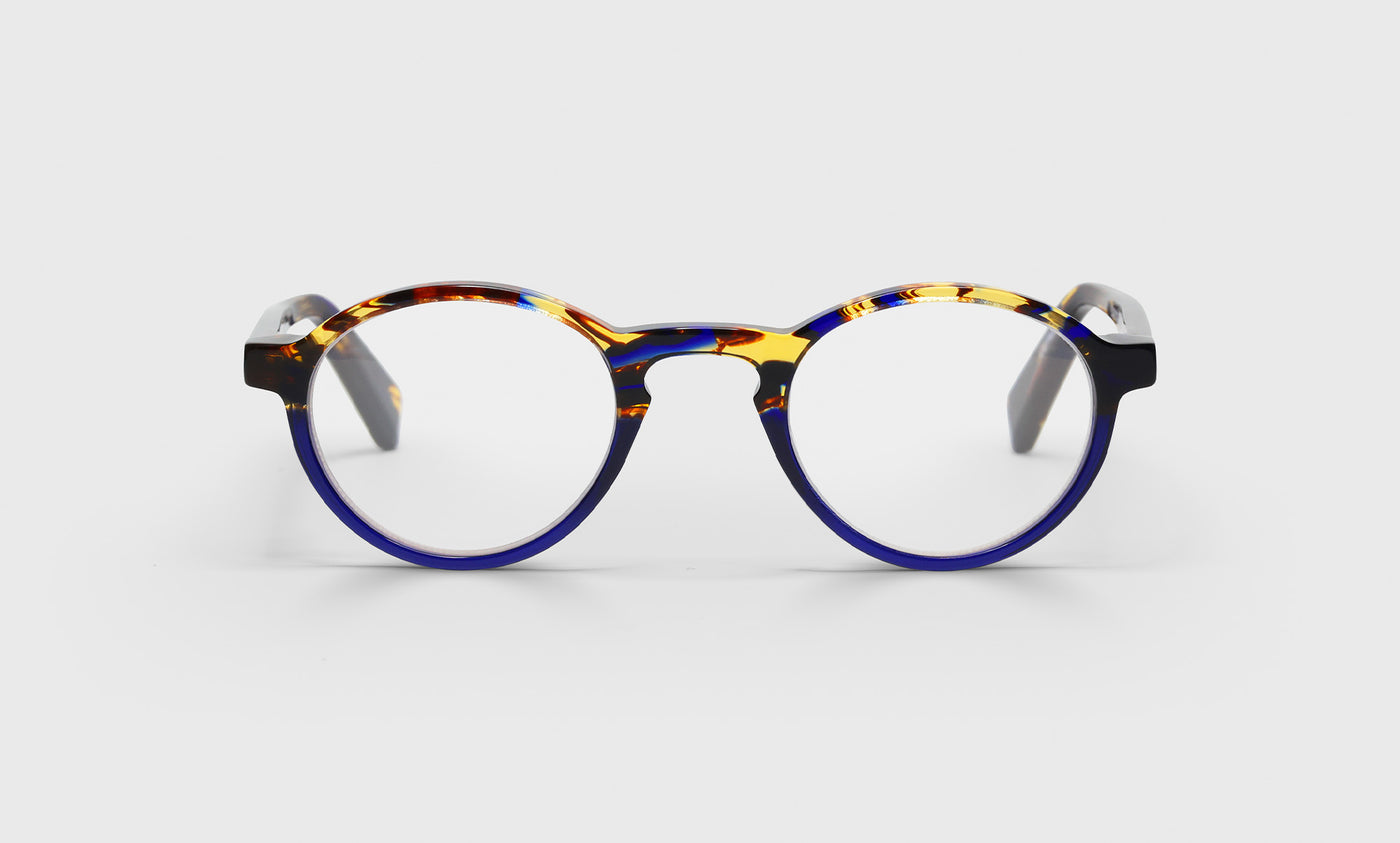 50_eyebobs premium designer board stiff readers, blue light and prescription glasses in tortoise & navy, front