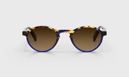 50-pb | eyebobs premium designer board stiff readers, blue light and prescription glasses in tortoise & navy, polarized  brown,  front