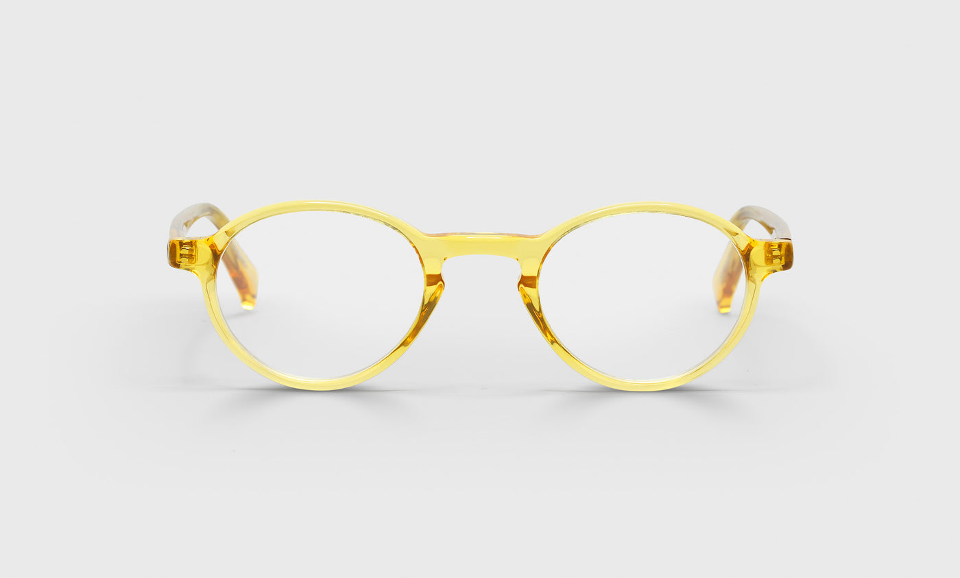 77_eyebobs premium designer board stiff readers, blue light and prescription glasses in orange crystal, front