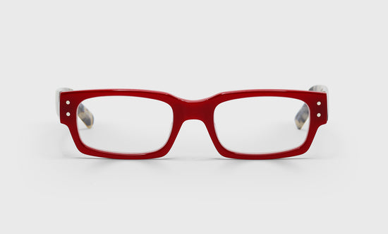 01 - Red Front with Black & White Tortoise Temples
