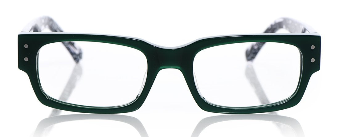 Peckerhead Color 17 - Kelly Green Front with Zebra Temples