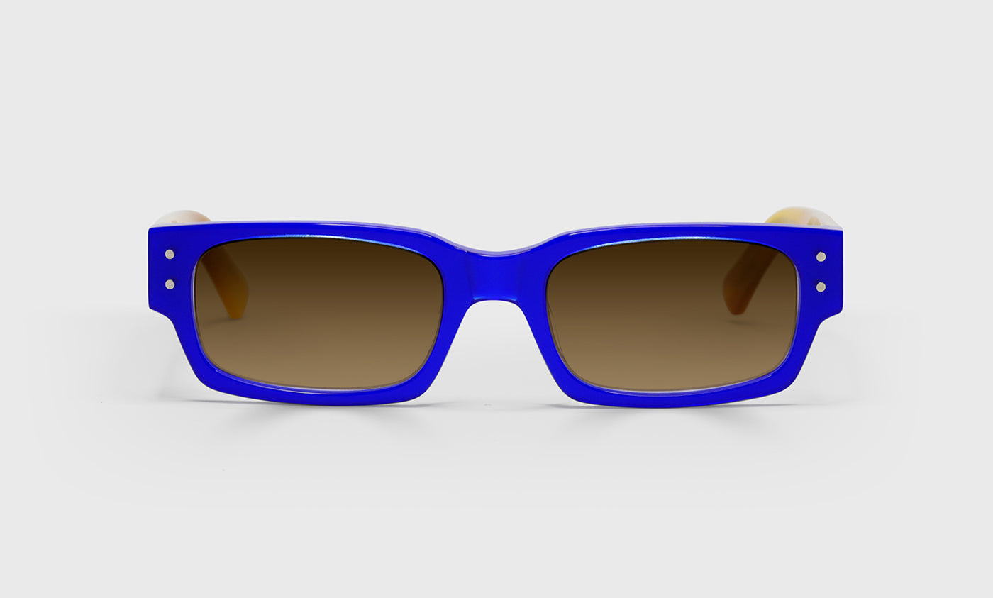 20-pb | eyebobs premium designer peckerhead readers, blue light and prescription glasses in cobalt, polarized brown