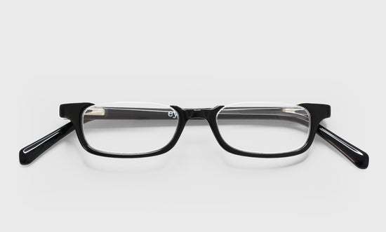 11 - Black front with black and white tortoise temples