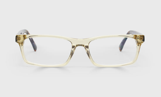86 - Sand Crystal Front with Blue Multi-Color Temples