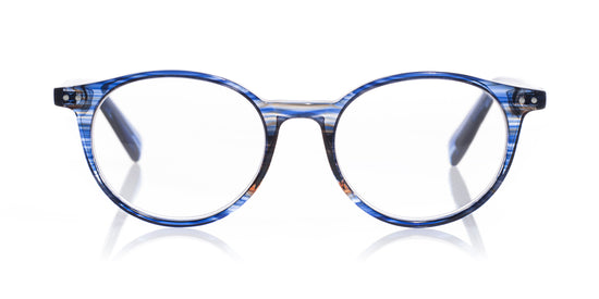 15 - Blue and Brown Striped Front with Blue Crystal Temples