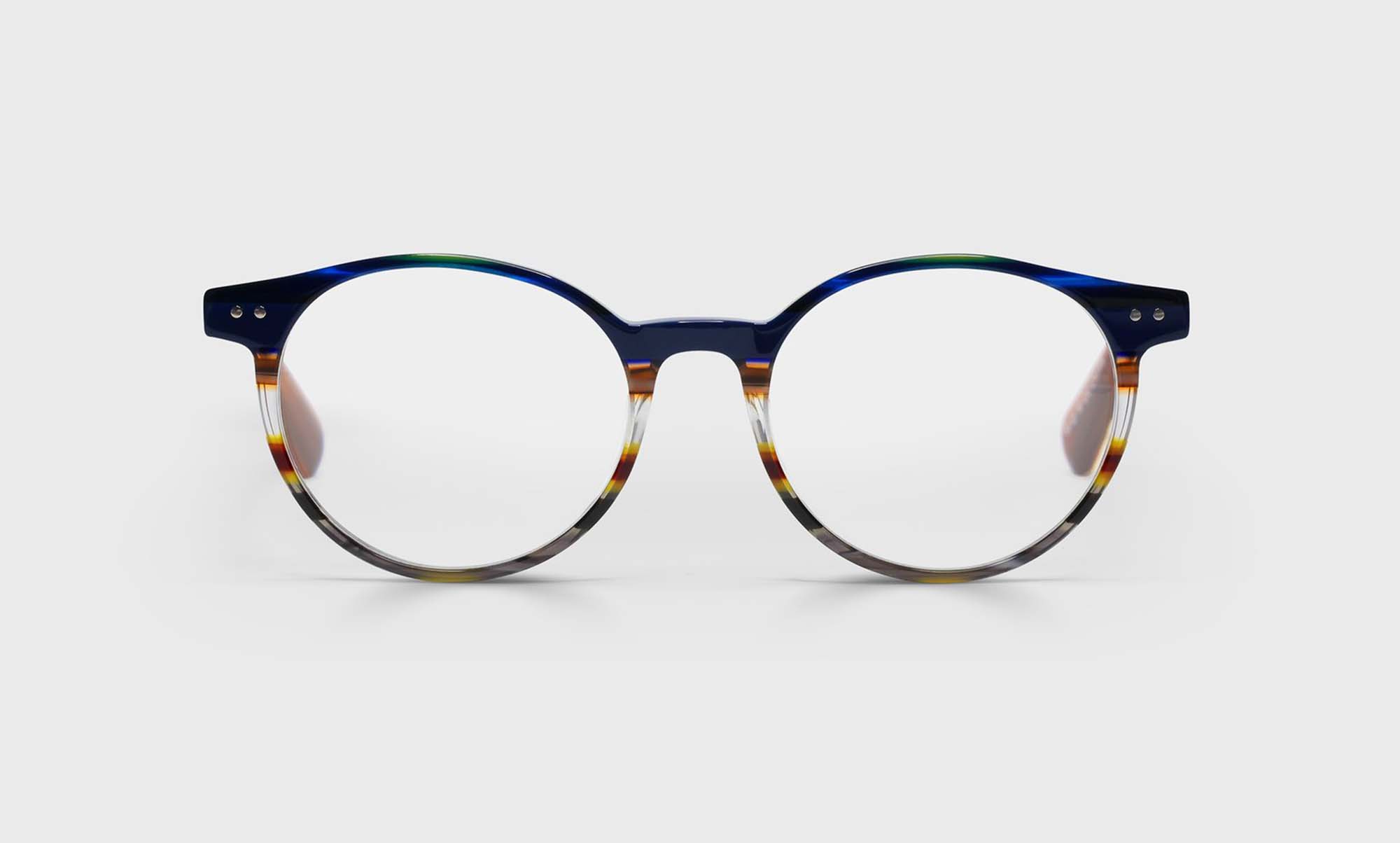 57_eyebobs premium designer case closed readers, blue light and prescription glasses in blue multi stripe