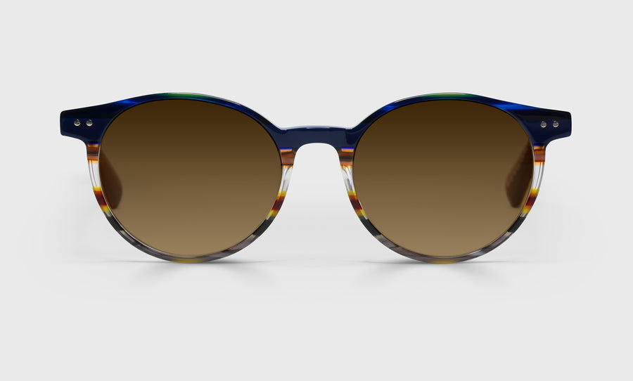 Case Closed Average Color 57 - Blue Multi-Stripe Front With Light Brown Temples