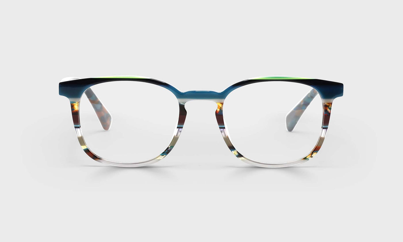 59_eyebobs premium designer board room readers, blue light and prescription glasses in multi stripes
